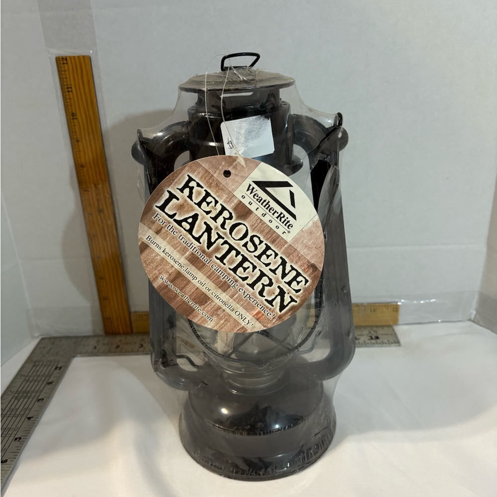 NEW Kerosene Oil Black Lantern Glass WeatherRite New in package camping hiking